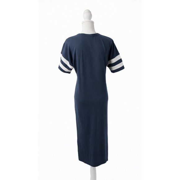 NWOT Anthropologie Daily Practice Graphic T-shirt Midi Dress Navy/White XS - Picture 7 of 10